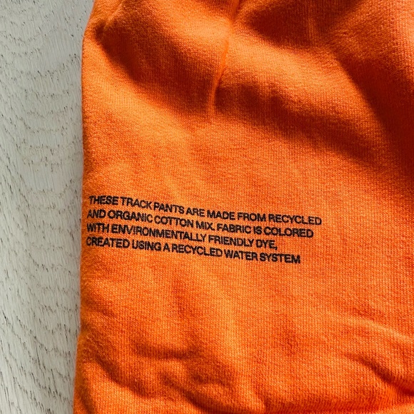 Pangaia Bright Orange Joggers sweatpants men’s size L - Picture 3 of 4